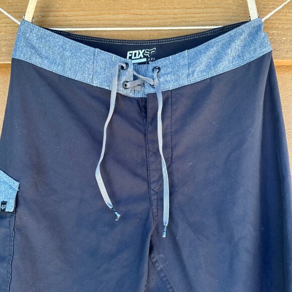 Fox Racing Black Grey Swim Trunks Men's Shorts Size 28 - Picture 2 of 9
